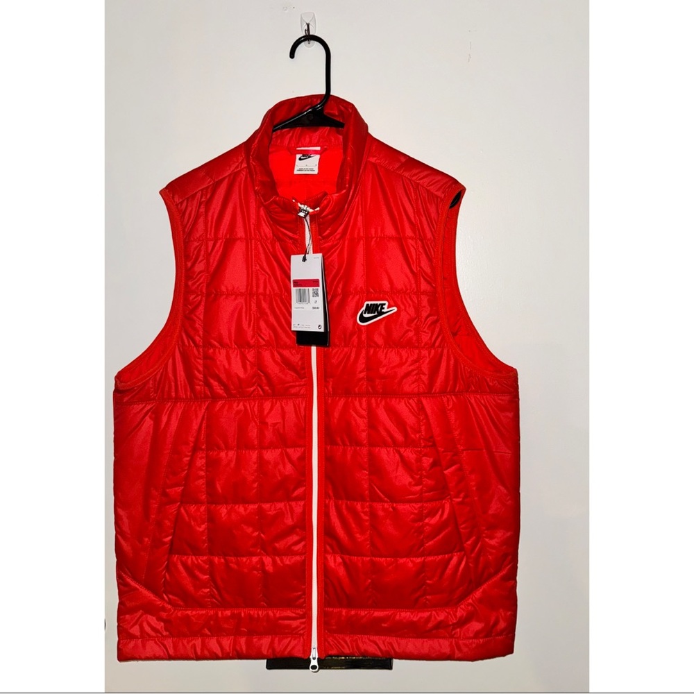 Nike Red Quilted Puffer Vest
